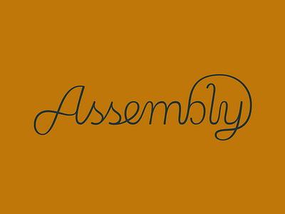 Assembly script cursive lettering logo script