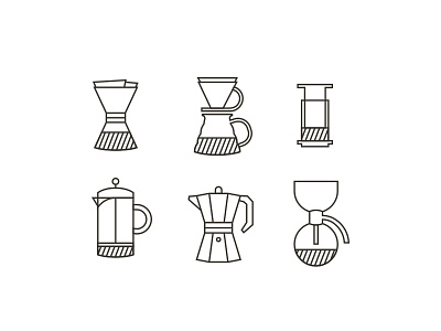 Just Brew It redux coffee icons illustration monoweight