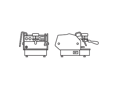 GS/3 coffee icons illustration monoweight