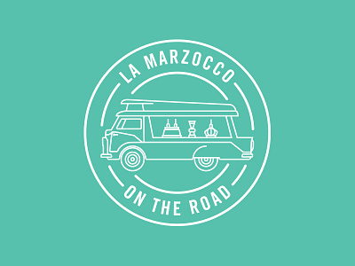 La Marzocco On The Road coffee illustration logo monoweight