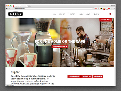 New Baratza Website coffee website