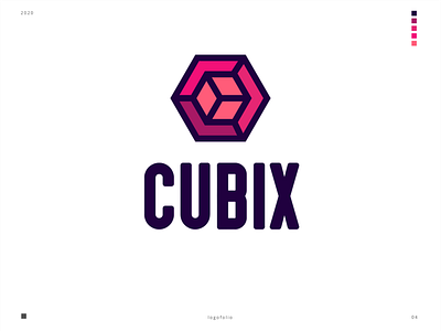 Cubix branding design icon illustration logo typography vector