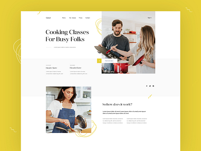 Cooking Classes - Landing page exploration classes cooking design landing page web