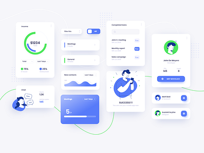 Ui Components character design dashboard dashboard design dashboard ui illustration ui ui design