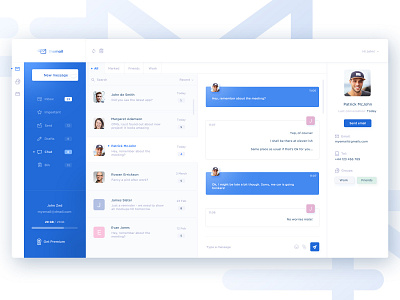 Mail client app - chat app chat app design inbox mail app mail client web web app design