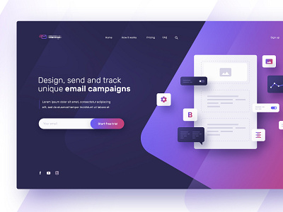 Email marketing landing page concept