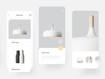 Mobile shopping app app design lamp product shopping shopping app