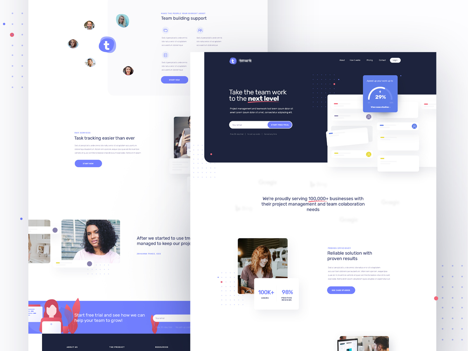 Team and Project Management Tool - Landing Page by Kuba Zelichowski for ...