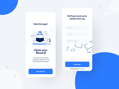 Claim your reward! app design illustration outline reward web