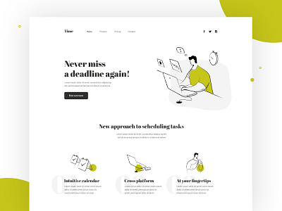 Time management landing page character design design illustration web design webdesign website