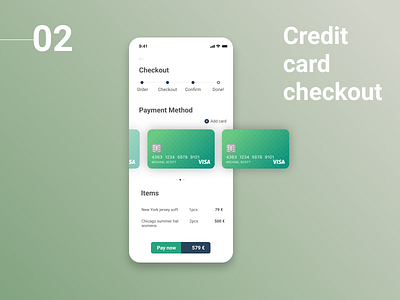 Credit Card Checkout App concept