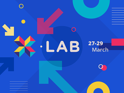X-LAB Event blue event geometric lab maker x