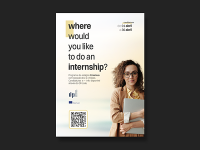 Erasmus+ Interships | Poster branding design graphic design internships typography university
