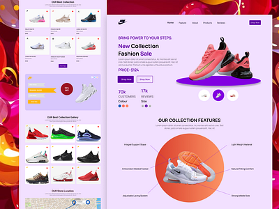 nike shoes landing page by Ejaz rana on Dribbble