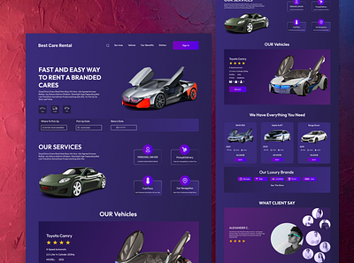 car rental landing page car landing care care rental landing page landing page landing pages ui design ui ux ux web design website