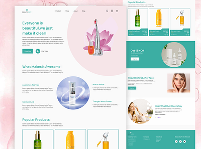 beauty product landing page beauty beauty product beauty product landing page design landing page ui design uiux web design website