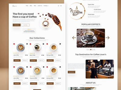 coffee website case study cafe coffee coffeeshop ecommerce ecommerce website landing page ui design uxui web design website