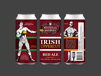 Westville Brewery Irish Uppercut Red Ale adobe illustrator beer branding craftbeer graphic design vector