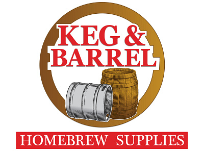 Keg And Barrel Home Brew Supply Logo adobe illustrator beer branding craftbeer graphic design homebrew homebrewing logo vector