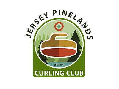 Jersey Pinelands Curling Club Logo adobe illustrator branding graphic design illustration logo logo design typography vector vector illustration