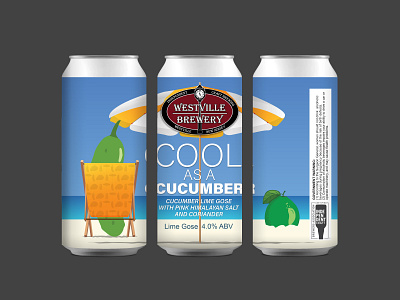 Westville Brewery Cool As A Cucumber - Lime Gose adobe illustrator beer branding craftbeer design graphic design illustration product design vector vector illustration