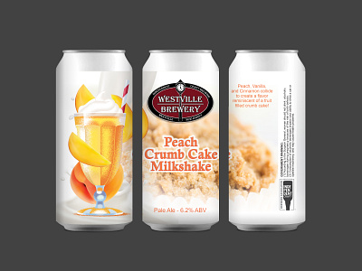 Westville Brewery Peach Milkshake Crumb Cake - Pale Ale adobe illustrator beer branding craftbeer design graphic design illustration vector vector illustration