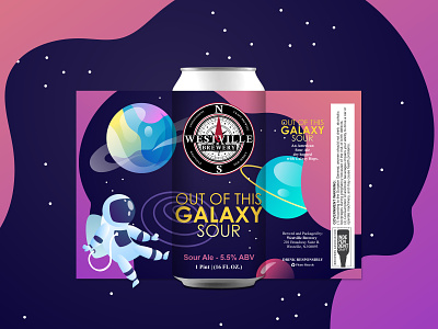 Westville Brewery - Out of this Galaxy Sour - Beer Label beer branding craft beer local brewery logo design packaging sour ale vector