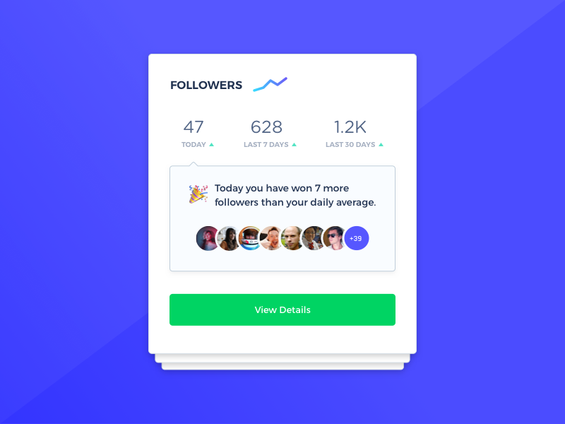 Followers Card Updated ux webdesign uidesign user profile user navigation process modal concept daily ui concept layout followers following card design
