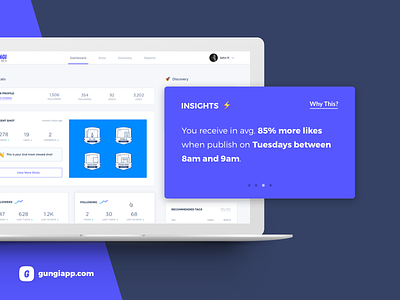 Profile Insights beta launch dailyui dashboard component discovery platform landing page mockup product template splash design stats page subscribe ui ux web app