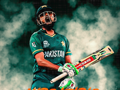 Sports Flyer of Babar Azam. adobe photoshop babar azam branding club flyer cricket design designing flyer football graphic design graphic designer pakistan pakistan cricket team sports sports flyer workout