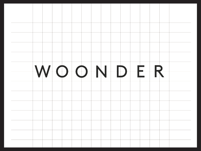 woonder — Logo & Branding black and white branding graphic design minimalistic monochrome typography