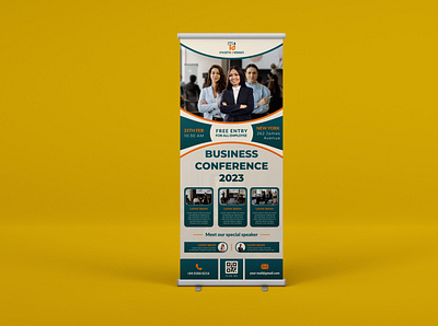 Corporate Business Roll up Banner Design branding graphic design pull up banner retractable banner roll up banner roll up banner design roll up banner template