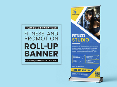 Fitness Roll-Up Banner Design branding fitness roll up banner pull up banner roll up banner