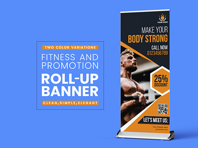 Fitness Roll-Up Banner Design branding design fitness gym roll up banner