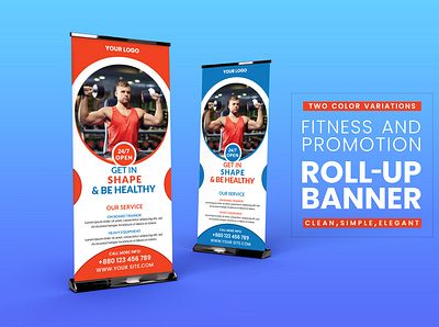 Fitness Roll-Up Banner Design branding design fitness gym banner pull up banner roll up banner roller banner
