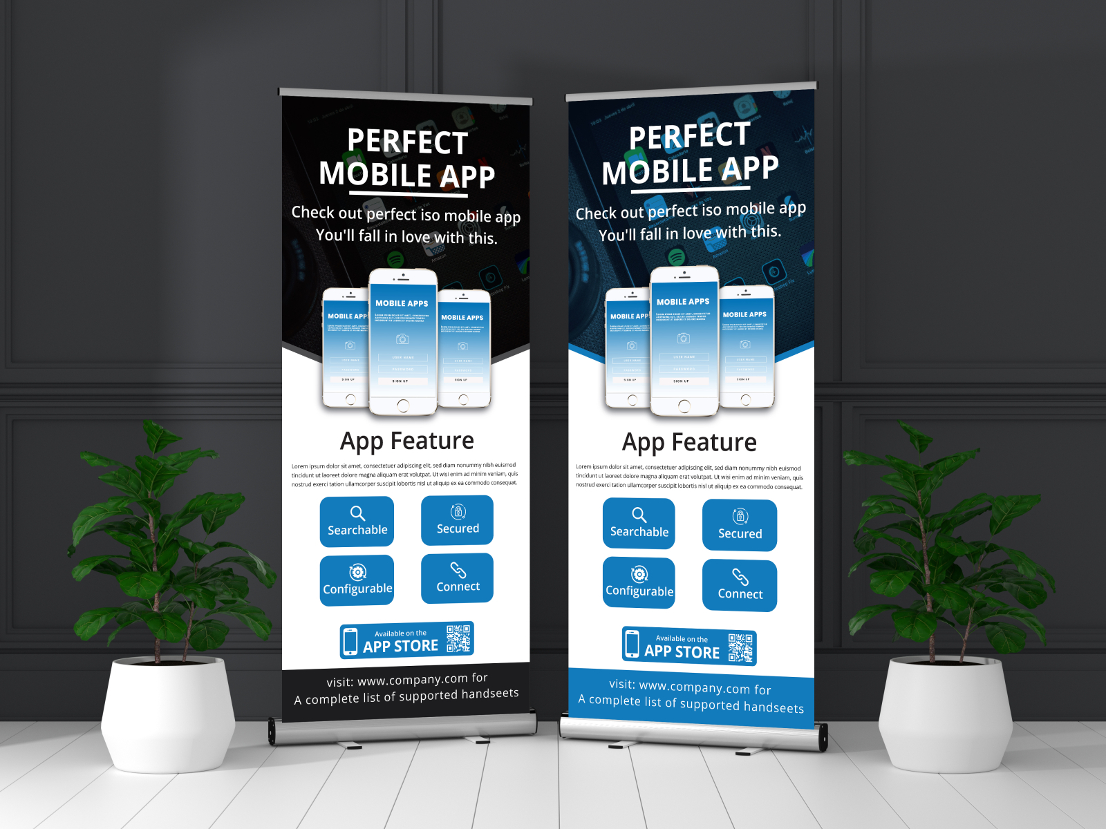 Mobile App Promotion RollUp Banner by Invato Design on Dribbble