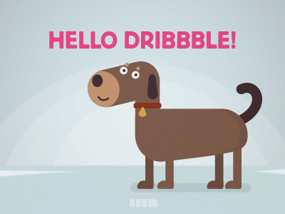 Hello Dribbble animation dog