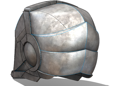 Helmet design for 3D character