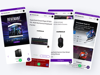 Dreamcore - Revamping a Custom Build PC Website adobexd coding css custom solution design design agency development agency ecommerce html illustration js landing page mobile first php ui design ux design web design web dev web development wordpress