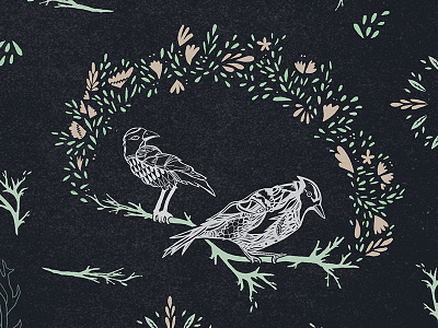 Bird Pattern: Detail bird illustration pattern