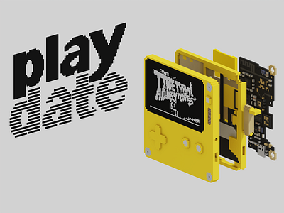 Playdate by Panic! 3d 3d modeling branding design graphic design logo magicavoxel playdate videogame