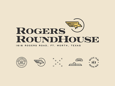 Rogers Roundhouse Brand Identity bar bird bird logo cattleguard fort worth mopac rogers rogers roundhouse train train bar train tracks trainyard