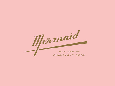 Mermaid Raw Bar & Champagne Room brand indentity branding champagne room cocktail room colorful brand custom script custom type design logo luxury mermaid mermaid bar nautical rope ship