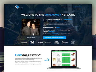 Shoemoney Network affiliate marketing landing page marketing redesign site ui user interface ux web design