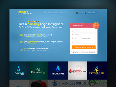 24hour Logo Designs landing page redesign site ui user interface ux web design