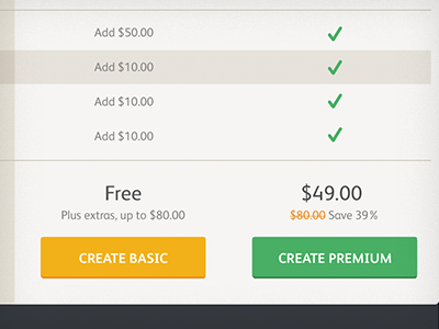Pricing Table australia event everguide gold green pricing promote start table yellow