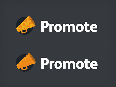 Promote Logo options app design dialogue everguide orange promote ricky speech synnot trumpet web