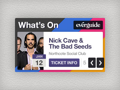 Mini event widget content date event everguide next slide ticket widget