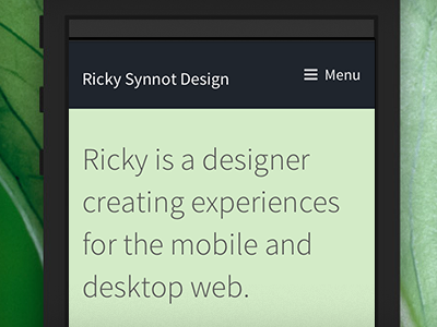 itsricky.com portfolio on mobile