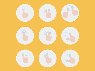 Touch Gestures (freebie) ai freebie gestures icons illustration touch